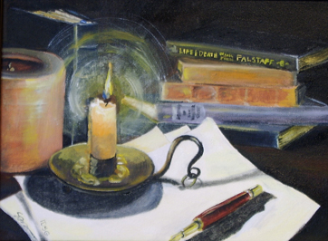 "By Candlelight" - oil on canvas painting